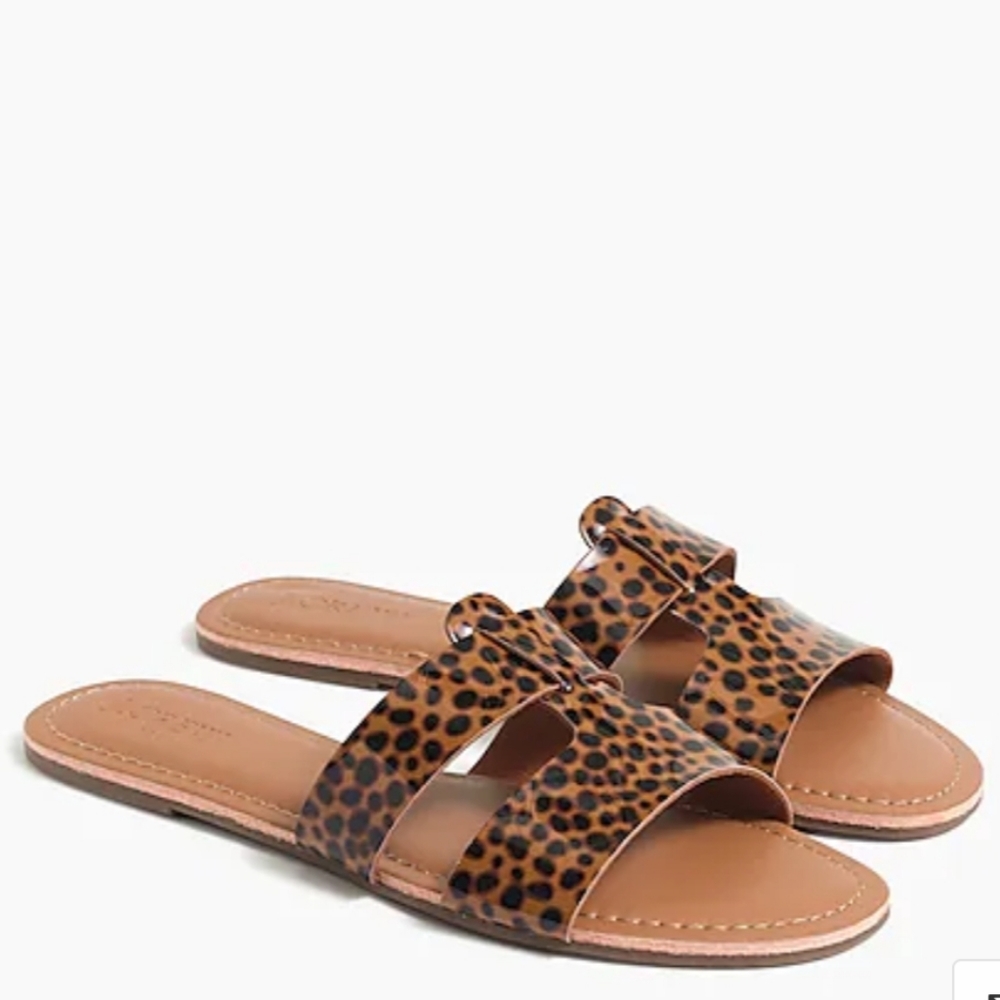 J CREW TORTOISE BEACHSIDE SLIDE SANDALS